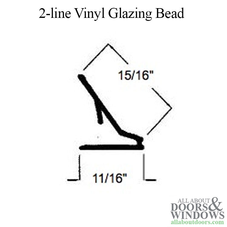 Vinyl Glazing Bead, 2-line, 11/16