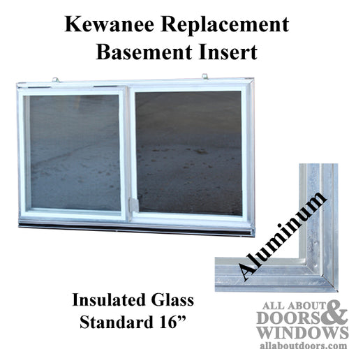 Kewanee C-310A-K-16 Aluminum Basement WINDOW Insert, Dual Pane Glass - Kewanee C-310A-K-16 Aluminum Basement WINDOW Insert, Dual Pane Glass