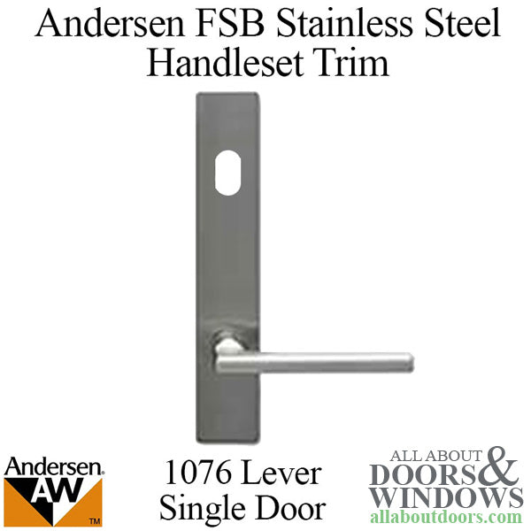 Andersen FSB 1076 Complete Trim Set for Single Door, With Key hole - Stainless Steel - Andersen FSB 1076 Complete Trim Set for Single Door, With Key hole - Stainless Steel