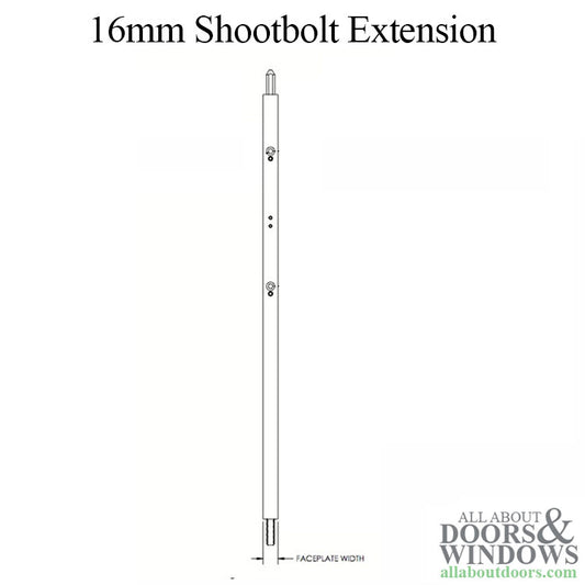 Shootbolt Extension for Truth Sentry Multipoint Lock System 16mm