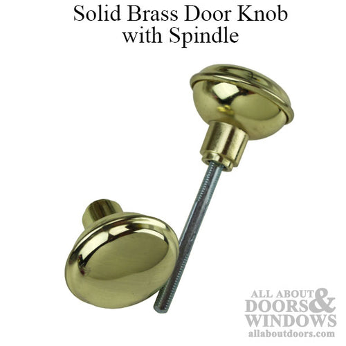 Brass Plated Door Knob with Spindle - Brass Plated Door Knob with Spindle