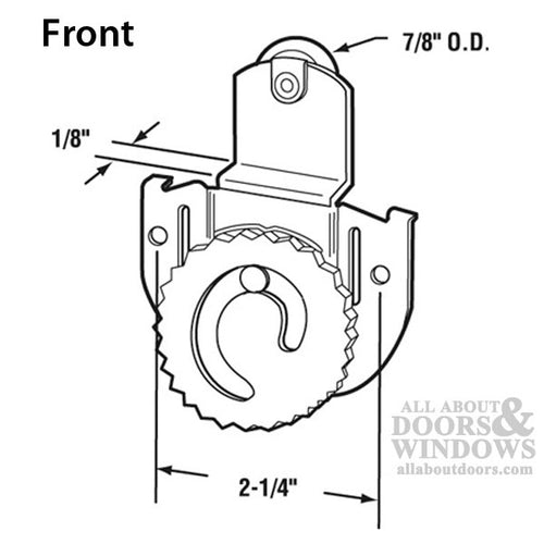 Acme 3100 Front Closet Door Roller Assembly 7/8 Inch Wheel 1/8 Inch Offset - Acme 3100 Front Closet Door Roller Assembly 7/8 Inch Wheel 1/8 Inch Offset