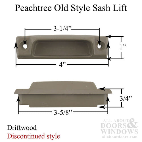 Peachtree Old Style Sash Lift in Driftwood - Discontinued - Peachtree Old Style Sash Lift in Driftwood - Discontinued