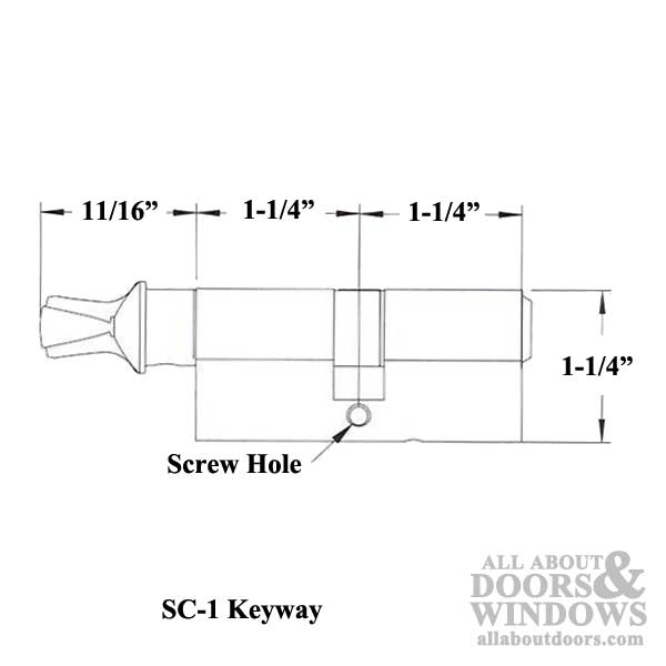 Active Keyed 32/32 Euro Schlage Symmetrical Cylinder with Thumb Turn - Choose Color - Active Keyed 32/32 Euro Schlage Symmetrical Cylinder with Thumb Turn - Choose Color