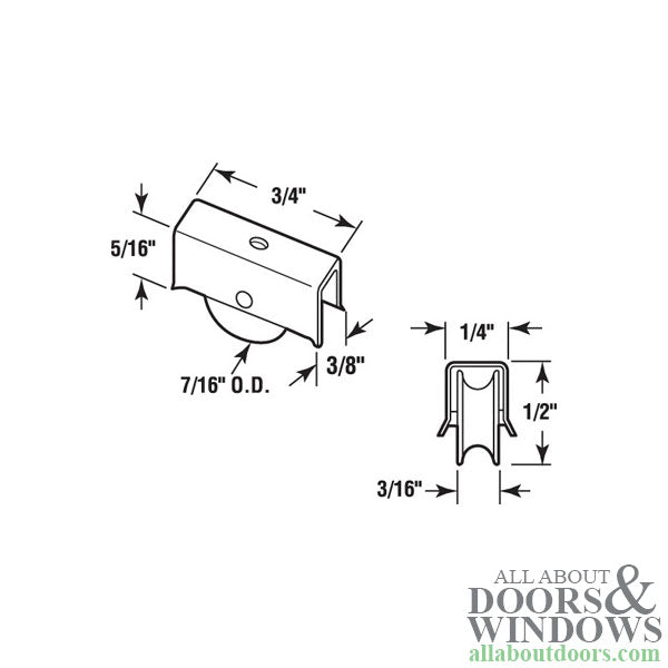 Roller Assembly (Grooved) - Sliding Windows, Showcase / Storm - Steel / Nylon - Roller Assembly (Grooved) - Sliding Windows, Showcase / Storm - Steel / Nylon