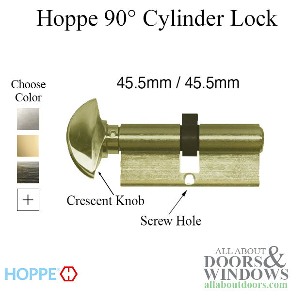 45.5/45.5 New Style HOPPE Non-Logo Active 90° Keyed Profile Cylinder Lock - 45.5/45.5 New Style HOPPE Non-Logo Active 90° Keyed Profile Cylinder Lock