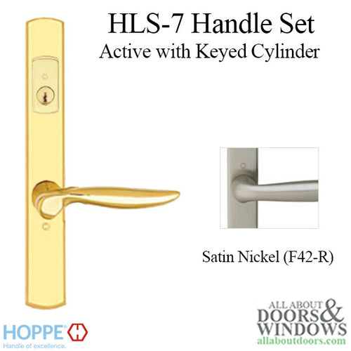 Hoppe HLS7 Handleset, Toronto, M1020/2167N, Keyed Active, Satin Nickel - Hoppe HLS7 Handleset, Toronto, M1020/2167N, Keyed Active, Satin Nickel