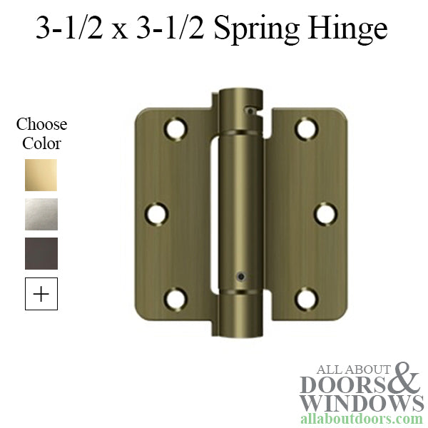 Spring Hinge 3.5 x 3.5 x 1/4 Radius Corners, Deltana Single Action - Spring Hinge 3.5 x 3.5 x 1/4 Radius Corners, Deltana Single Action