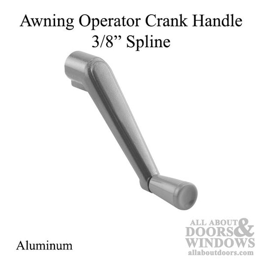 Awning Operator Crank Handle, 3/8 Spline, 3-1/2 Projection - Aluminum