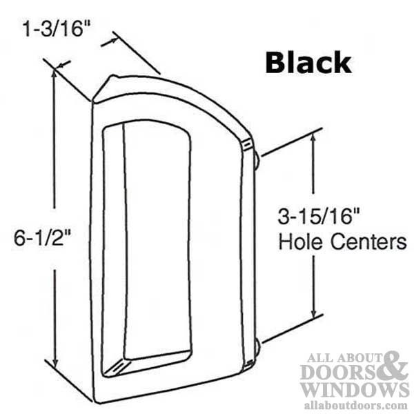 External Pull - Sliding Patio Door, Diecast - Black - External Pull - Sliding Patio Door, Diecast - Black