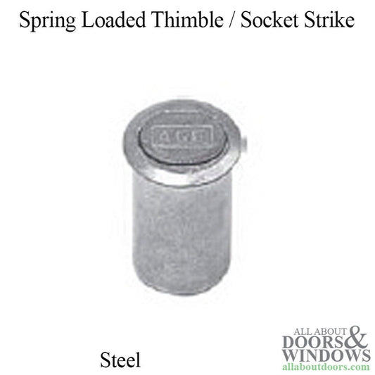 Thimble / Socket Strike with Spring Loaded Cover for Shootbolt, Steel