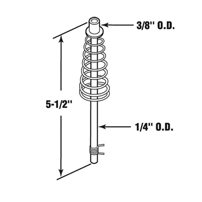 Closet Bi Fold Door Pivot Rod with 0.25 Inch Guide - Closet Bi Fold Door Pivot Rod with 0.25 Inch Guide