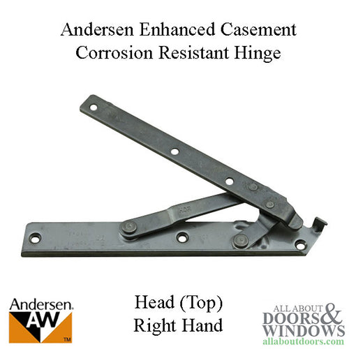 Andersen 22 Inch Enhanced Casement Corrosion Resistant Straight Arm Head Hinge, Right - Andersen 22 Inch Enhanced Casement Corrosion Resistant Straight Arm Head Hinge, Right