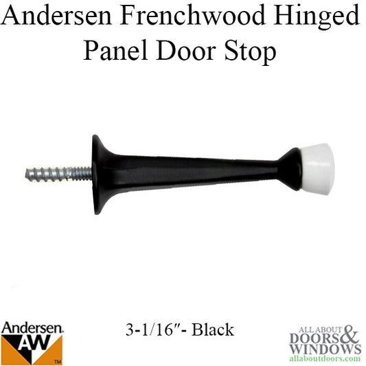 Andersen 3-1/16 Inch Panel Door Stop for 400 Series Frenchwood Hinged Door - Black