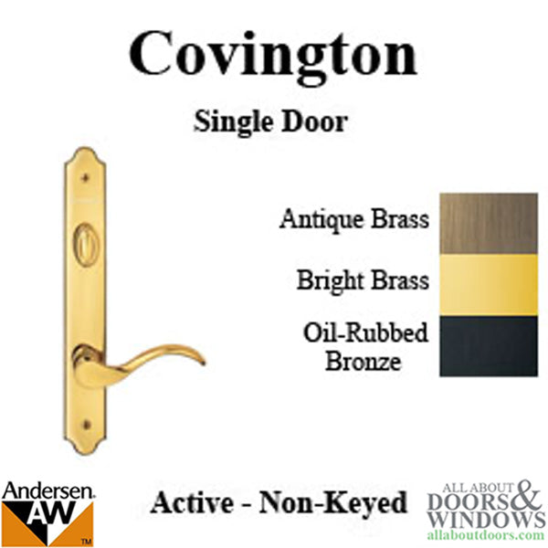 Hardware Kit, Single Door, Covington, Active Door - Bright Brass - Hardware Kit, Single Door, Covington, Active Door - Bright Brass