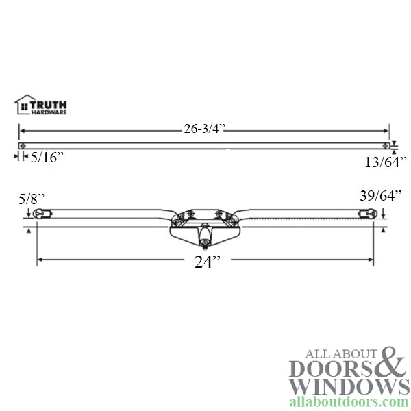 Truth 11.16 Maxim Awning Operator 24-3/4  Dual Arm - Truth 11.16 Maxim Awning Operator 24-3/4  Dual Arm