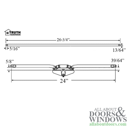 Truth 11.16 Maxim Awning Operator 24-3/4  Dual Arm - Truth 11.16 Maxim Awning Operator 24-3/4  Dual Arm