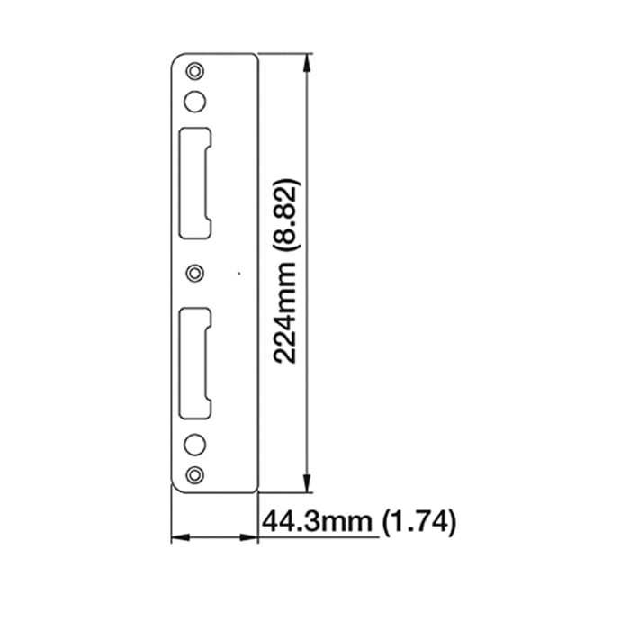 Latch & Deadbolt Strike Plate, 1.74 x 8.82 Curved Lip - Matte Black - Latch & Deadbolt Strike Plate, 1.74 x 8.82 Curved Lip - Matte Black