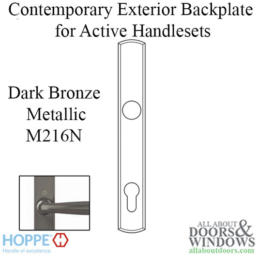 HOPPE Contemporary Exterior Backplate M216N for Active Handlesets - Dark Bronze Metallic