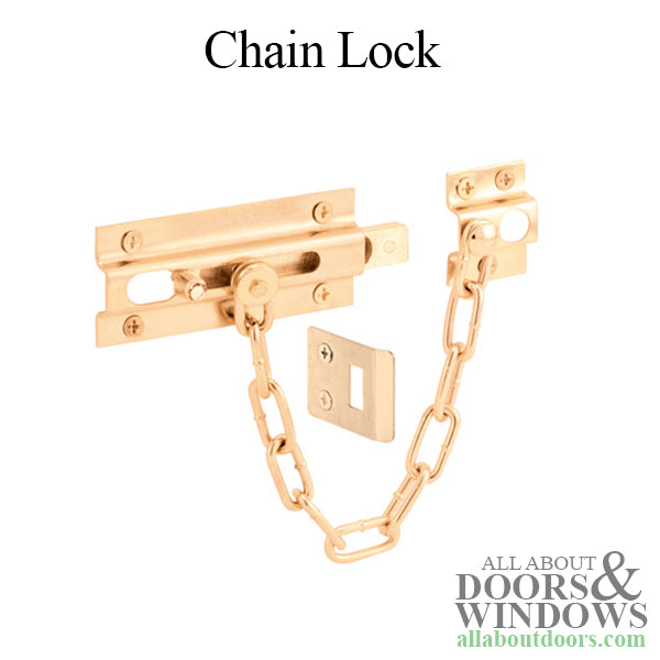 Chain Lock - Deadbolt - Heavy Duty - Brass Plated - Chain Lock - Deadbolt - Heavy Duty - Brass Plated