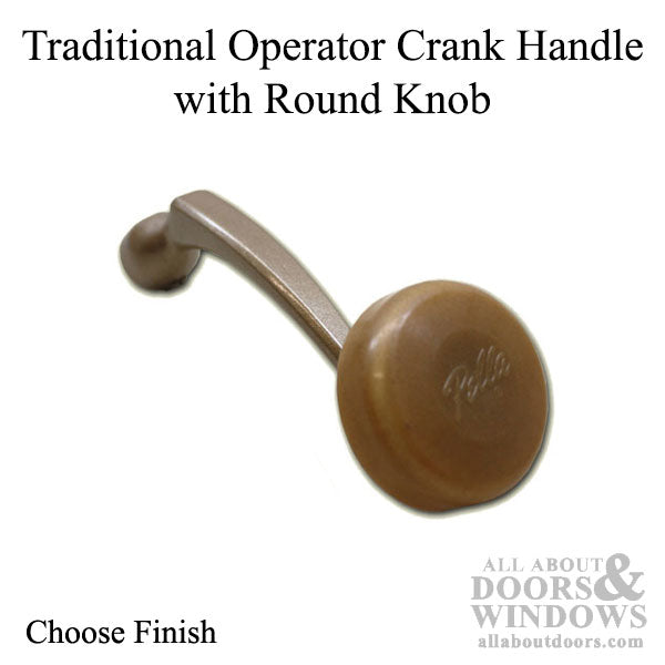 Traditional Pella Operator Crank Handle with Round Knob  - Choose Color - Traditional Pella Operator Crank Handle with Round Knob  - Choose Color