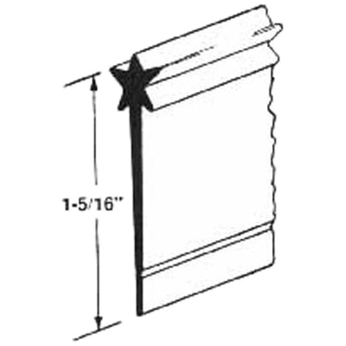 Shower Door Bottom Seal / Sweep, Star Tip, 1-5/16 inch - Gray - Shower Door Bottom Seal / Sweep, Star Tip, 1-5/16 inch - Gray