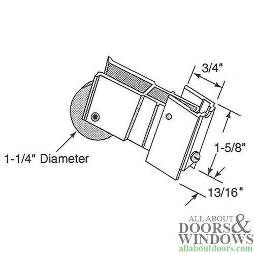 Roller Assembly for Sliding Patio Door with Adjustable Aluminum Housing 1.25 Steel Ball Bearing Wheel Diameter - Roller Assembly for Sliding Patio Door with Adjustable Aluminum Housing 1.25 Steel Ball Bearing Wheel Diameter