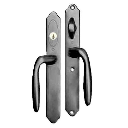 HOPPE HLS 9000 Sliding Door Handle Set Verona Lever Active Keyed Antique Nickel