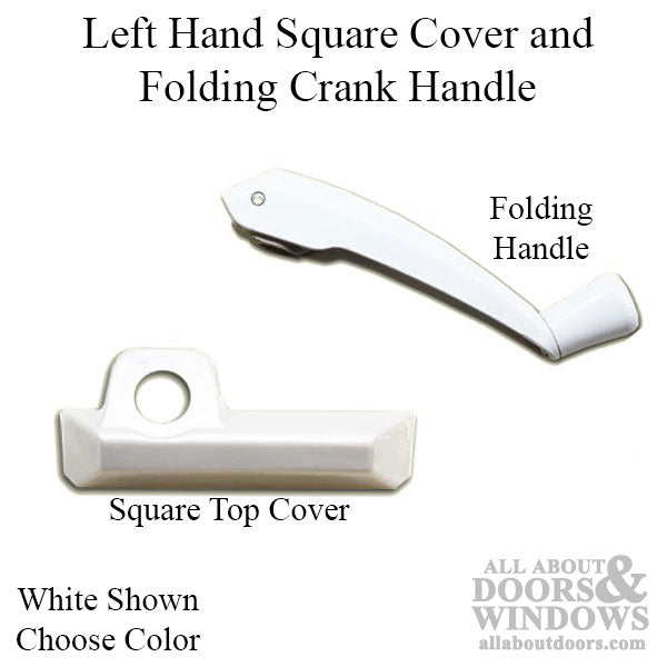 Pella Handle Cover and Folding Crank Handle For Left Hand Awning and Casement Windows - Pella Handle Cover and Folding Crank Handle For Left Hand Awning and Casement Windows