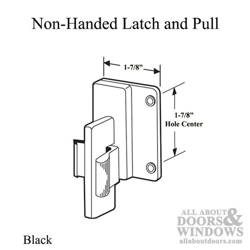 Non-Handed Latch & Pull with Automatic Latching Feature for Sliding Screen Door - Black - Non-Handed Latch & Pull with Automatic Latching Feature for Sliding Screen Door - Black