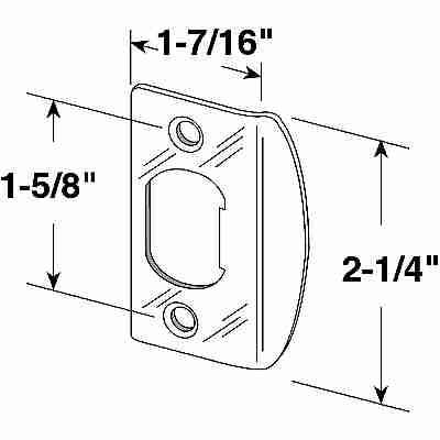 Latch strike - Standard - 1-5/8 Inch H c - Stainless steel (Each - Latch strike - Standard - 1-5/8 Inch H c - Stainless steel (Each