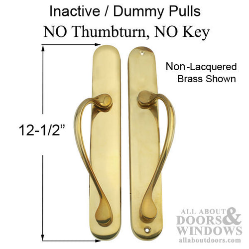 Marvin Ultimate Sliding French Door, Inactive / Dummy wide handle set - PVD Brass - Marvin Ultimate Sliding French Door, Inactive / Dummy wide handle set - PVD Brass