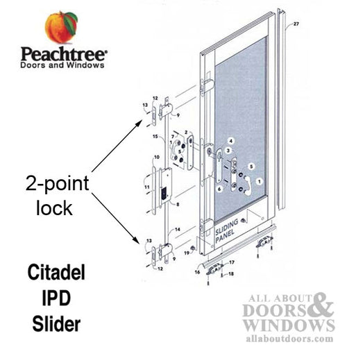 Peachtree Door Handle IPD Citadel Sliding Door Handle Set Polished Brass - Peachtree Door Handle IPD Citadel Sliding Door Handle Set Polished Brass