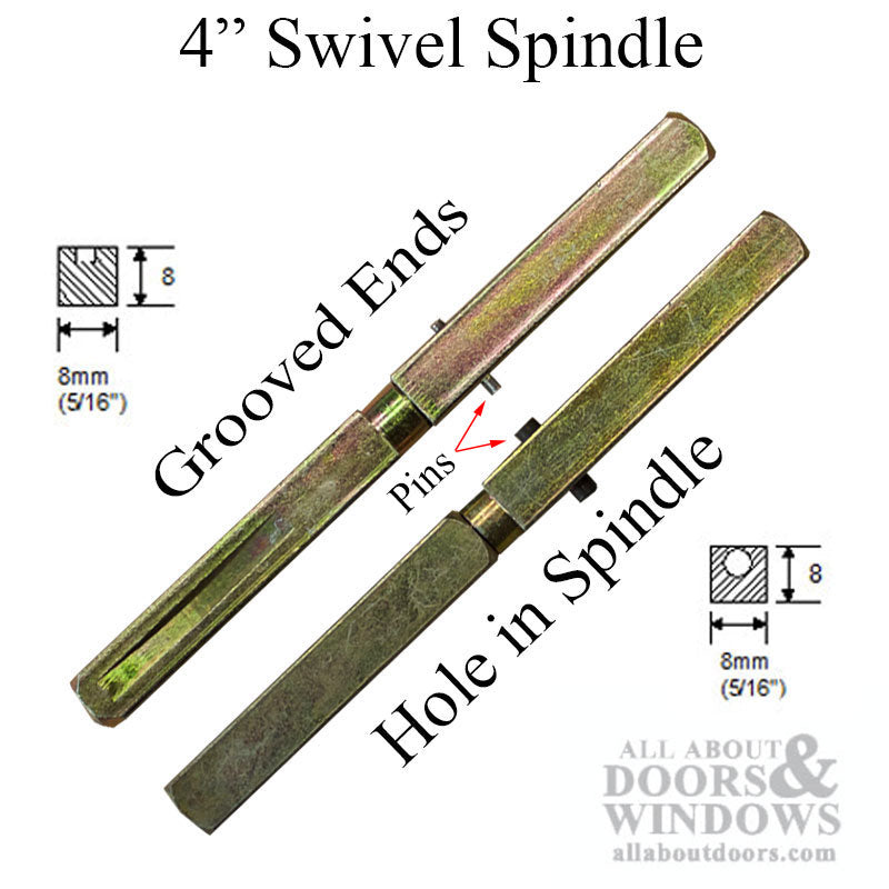 Grooved swivel spindle 5/16 x 4