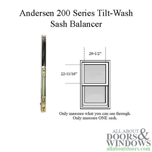 Andersen 200 Series Tilt-Wash Double Hung Sash Balancer - M1046 - Andersen 200 Series Tilt-Wash Double Hung Sash Balancer - M1046