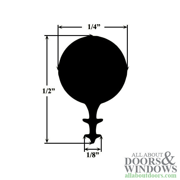 Kerf Style Weatherstrip with 1/4 Inch Foam Filled Bulb - Kerf Style Weatherstrip with 1/4 Inch Foam Filled Bulb