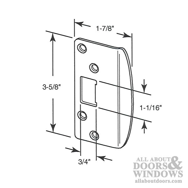 Continous Lip Strike (Chrome Plated finish) (Each) - Continous Lip Strike (Chrome Plated finish) (Each)