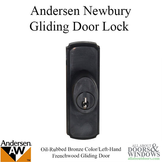 Andersen Frenchwood Gliding Door Hardware, Newbury/Lock Assembly w/keys - Oil Rubbed Bronze - LH