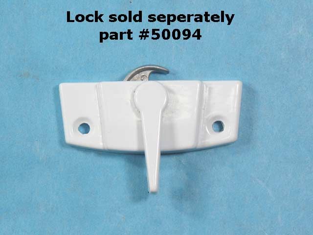 Keeper, Sash Lock 2-1/16 Screw Holes - White - Keeper, Sash Lock 2-1/16 Screw Holes - White