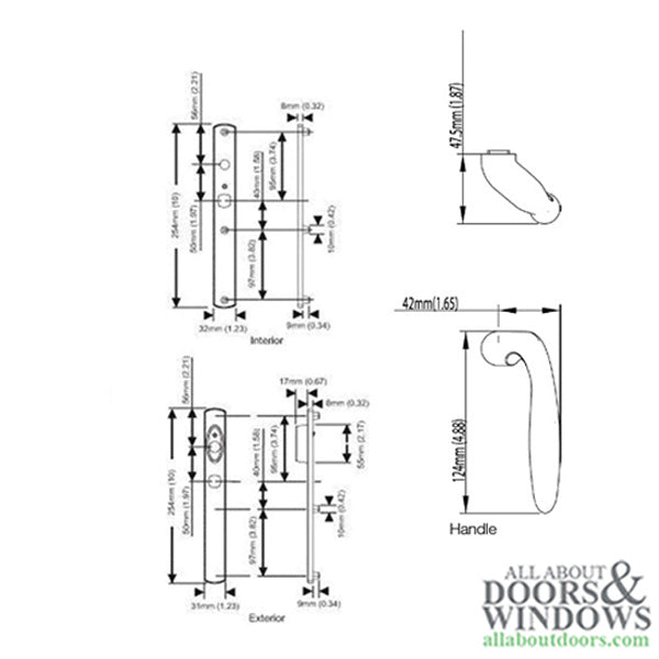 HOPPE HLS 9000 Sliding Door Handle Set Verona Lever Active Keyed Oil Rubbed Brass - HOPPE HLS 9000 Sliding Door Handle Set Verona Lever Active Keyed Oil Rubbed Brass