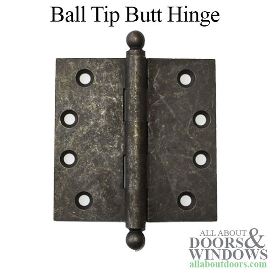 Nobilus 4" x 4" Ball Tip Butt Hinge - Rustic Bronze