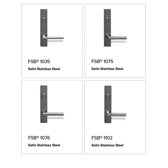 Andersen FSB 1076 Non Keyed Trim Set for Double Door Stainless Steel - Andersen FSB 1076 Non Keyed Trim Set for Double Door Stainless Steel