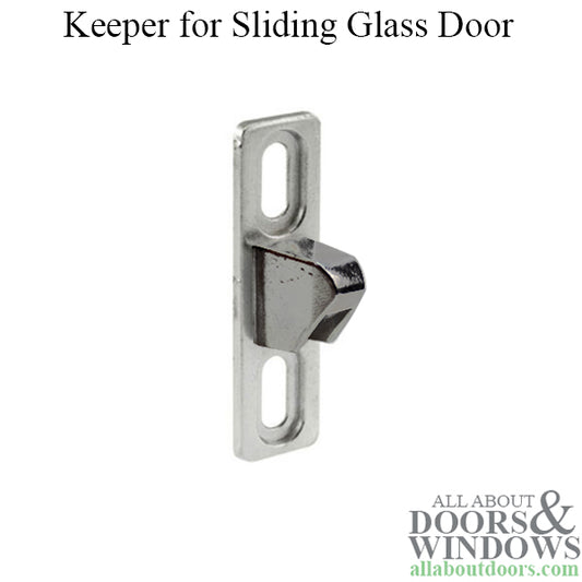 Strike / Keeper, Sliding Door,  3/4 Wide - Chrome