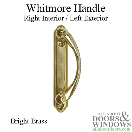 Andersen Whitmore Gliding Door Handle - Right Interior/Left Exterior - Bright Brass