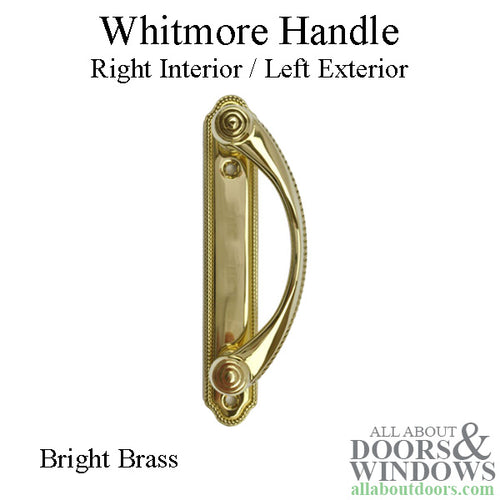 Andersen Whitmore Gliding Door Handle - Right Interior/Left Exterior - Bright Brass - Andersen Whitmore Gliding Door Handle - Right Interior/Left Exterior - Bright Brass