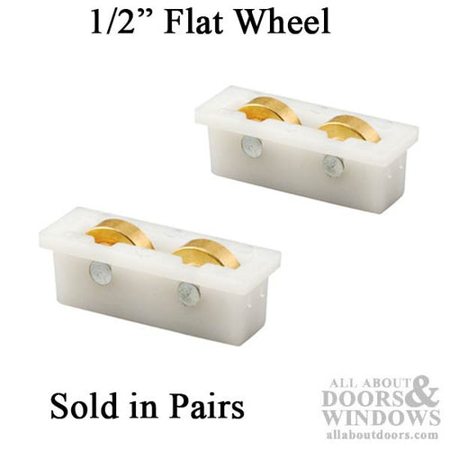 Roller Assembly (Flat) - Sliding Windows, Nylon / Brass - Roller Assembly (Flat) - Sliding Windows, Nylon / Brass