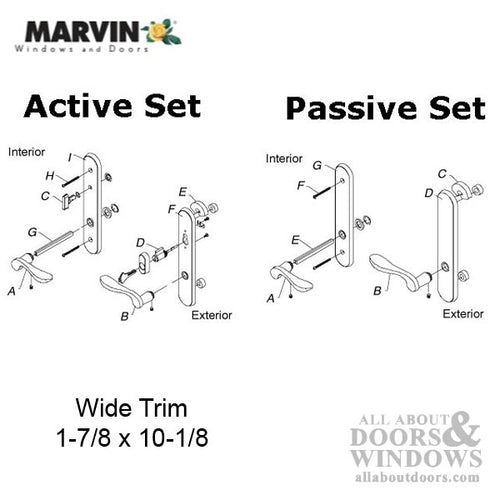 Marvin Active Keyed Handle Set Trimset with interior thumbturn - Satin Taupe - Marvin Active Keyed Handle Set Trimset with interior thumbturn - Satin Taupe