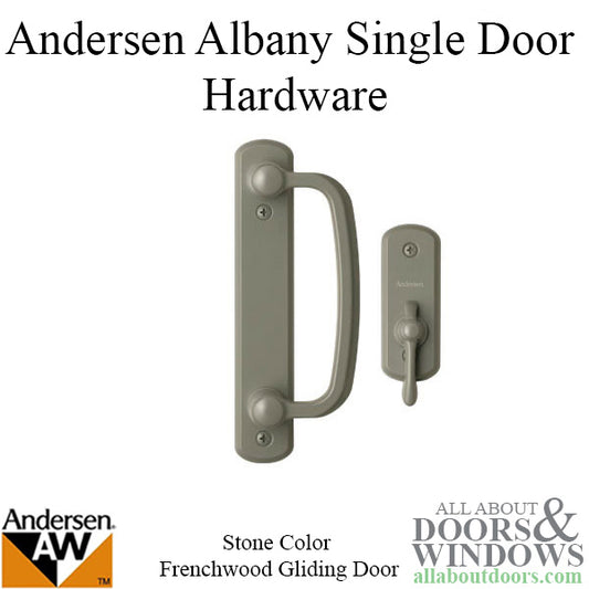 Andersen Frenchwood Gliding Door Trim Hardware, Albany, 2 Panel Interior and Exterior  - Stone