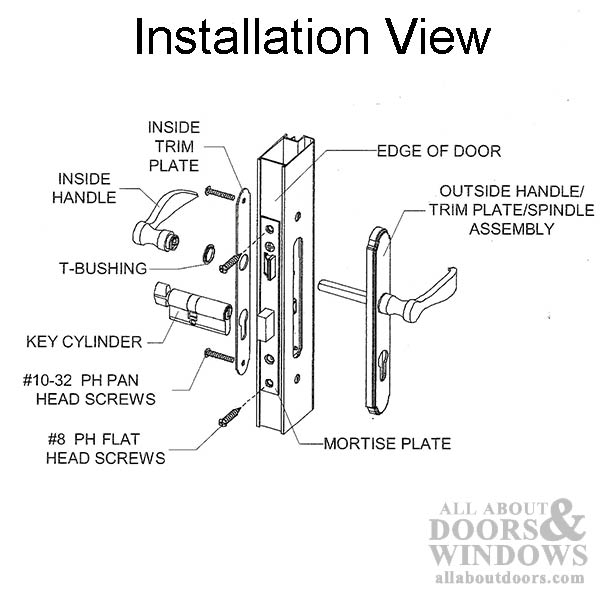 Storm Door Complete Mortise Lock and Handle with 0.875 Inch Backset - Storm Door Complete Mortise Lock and Handle with 0.875 Inch Backset