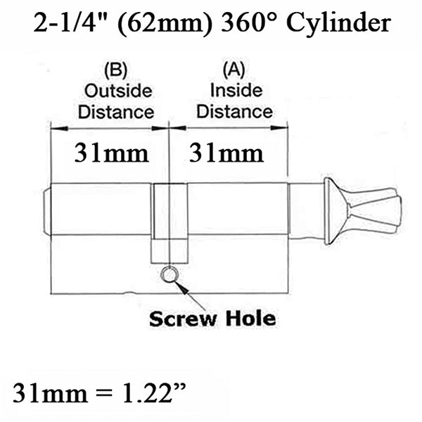 Ferco 31/31 PZ-Cylinder w/ Key and Thumbturn - Satin Nickel - Ferco 31/31 PZ-Cylinder w/ Key and Thumbturn - Satin Nickel